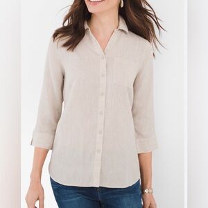 Chico’s No Iron Linen Shirt, 3/4 sleeve